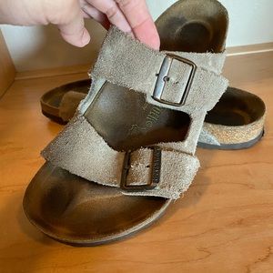Birkenstock Arizona Taupe Suede Leather 40 regular